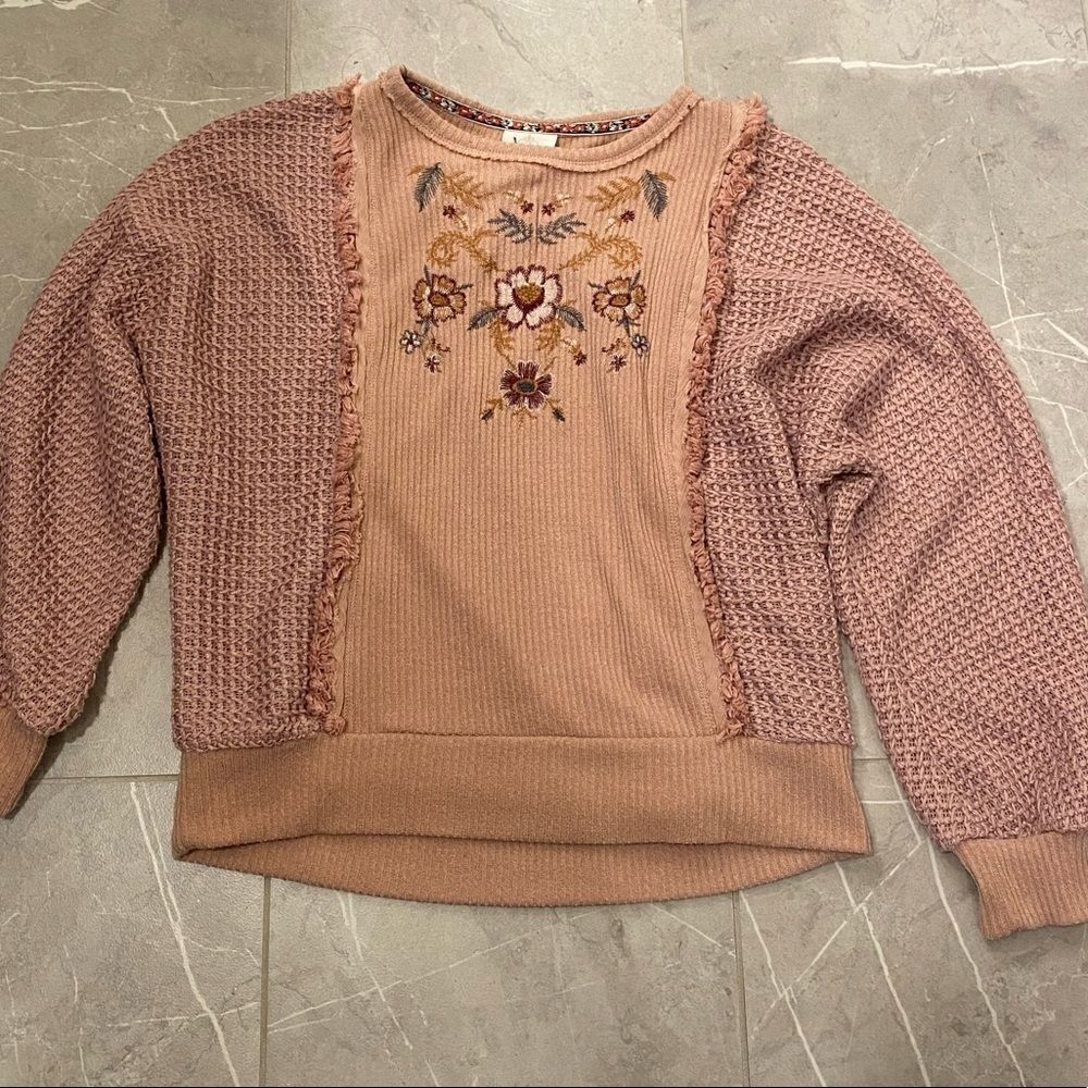 Pink Knox Rose Floral Knit Sweater